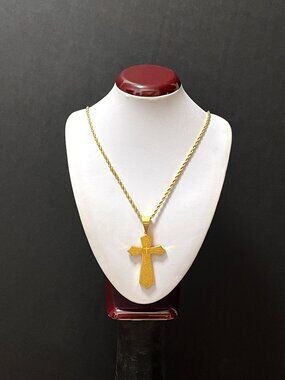 14 K Gold Plated Stainless Steel Cross Necklace